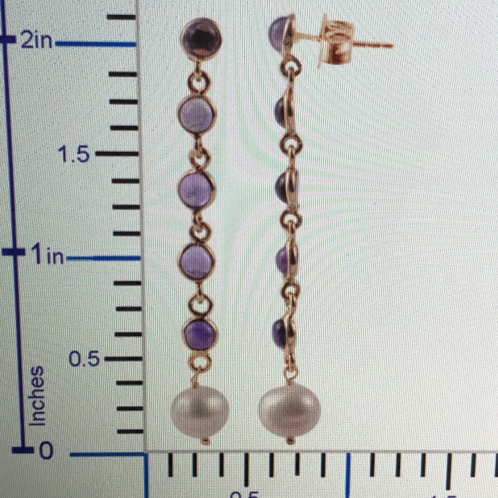 PURPLE AMETHYST and FRESH WATER PEARLS - Picture 2 of 2